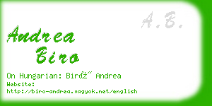 andrea biro business card